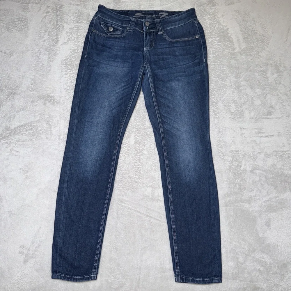 Seven7 'Legging' Jeans Size 4 Womens Blue Stretch Denim Flap‎ Back Pockets Rayon